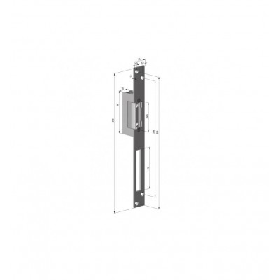 Electromagnet fail lock Yale YB17-12D-LH, 12Vcc, consum redus, 230mA memorie mecanica, include placa suport lunga.