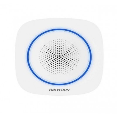 Sirena interior wireless AX PRO Hikvision DS-PS1-II-WE Buzzer Decibel: 90 to 110 dB,  fire alarm, panic alarm, and intrusion ala