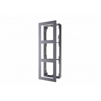 Panou frontal pentru 3 module videointerfon modular Hikvision DS-KD-ACW3 permite conectarea a 3 module de videointerfon modular 