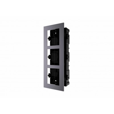 Panou frontal pentru 3 module videointerfon modular Hikvision DS-KD-ACF3 permite conectarea a 3 module de videointerfon modular 