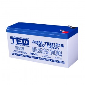 TEDBATERIE AGM TED1216F1 12V 1.6Ah