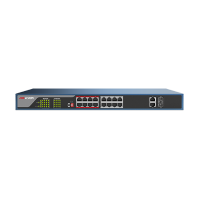 Switch Web-managed 16 porturi PoE, 2 porturi SFP uplink, - HIKVISION DS-3E1318P-E