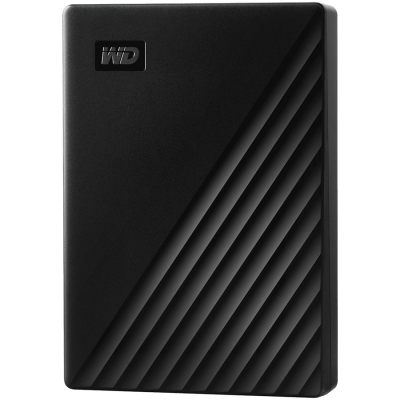 HDD Extern WD My Passport 5TB, 256-bit AES hardware encryption, Backup Software, Slim, USB 3.2 Gen 1 Type-A up to 5 Gb/s, Black