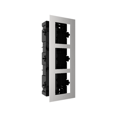 Rama montaj ingropat din otel inoxidabil, 3 module, pentru Interfon modular - HIKVISION DS-KD-ACF3-S