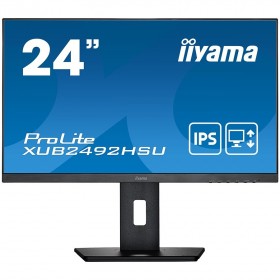 IIYAMA Monitor LED XUB2492HSU-B5 23.8" IPS 1920 x 1080 75Hz 250 cd/m² 1000:1 4ms VGA, HDMI, DP, USB 2.0 Hub, height, swivel, til