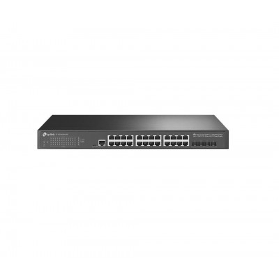 Switch TP-Link TL-SG3428X-UPS, Jetstream, managed L2+, 24× 10/100/1000 Mbps RJ45, 4× 10G SFP, 1× RJ45 Console Port, 1× Micro-USB
