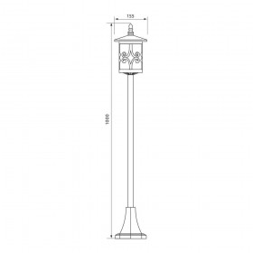 Stalp pentru iluminat exterior Vivalux JARDIN, E27, max. 1x60W, IP44, 155x155x1000mm, COFFEE, bec neinclus